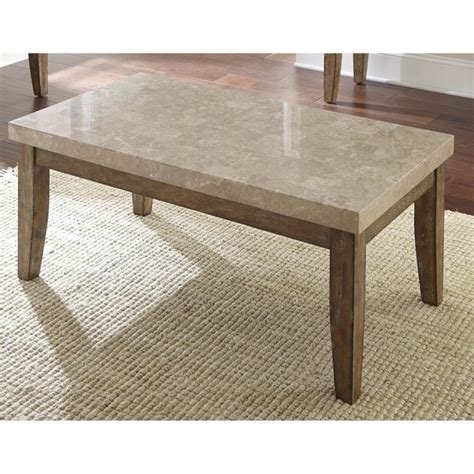 Steve Silver Franco Marble Top Rectangular Coffee Table In White Fr700c