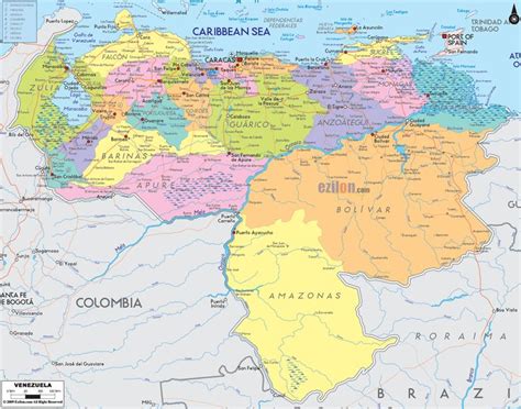 Political Map Of Venezuela And Venezuela Details Map Venezuela Mapa
