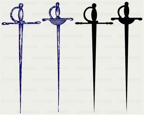 Fencing Sword Svgfencing Sword Clipartfencing Sword Etsy