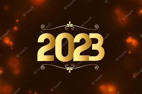 Gouden 2023 Belettering Nieuwjaar Glanzende Banner Met Tekstruimte