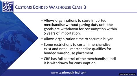 What Is A U S Customs Bonded Warehouse Class 3 Youtube