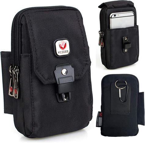 Viiger Nylon Mobile Phone Pouch With Clip Belt Loop Zipper Phone Case