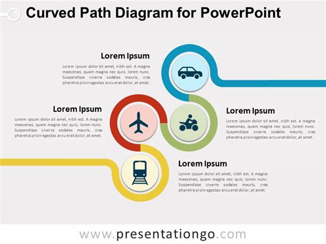 Curved Path Diagram For Powerpoint