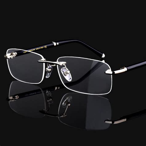mens ultralight rimless glasses frame businesss eyeglasses men prescription spectacle frames