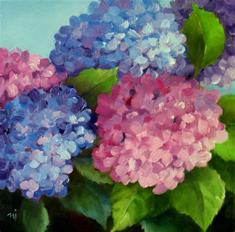 Hydrangea Painting Acrylic At Paintingvalley Com Explore Collection