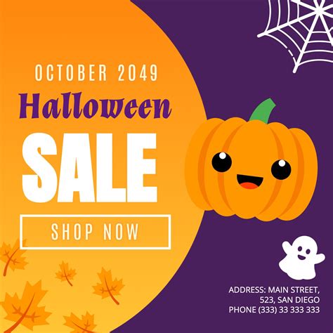 Editable Banner For Halloween Sales Halloween Poster Halloween