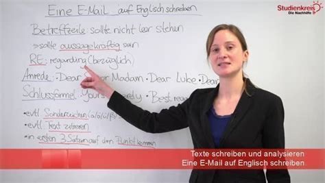 e mail schreiben englisch vorlage