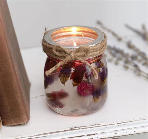 Preserve A Beloved Bouquet Make A Gel Candle With Dried Flowers