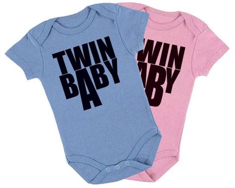 Twin Baby A And Twin Baby B Twins Baby Grow Vest Bodysuit Twins