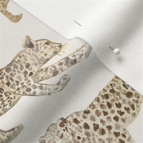 Leopard Parade Cream Fabric Spoonflower