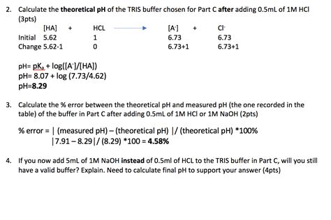 Solved Buffer Chosen Tris Part C Why Is A Buffer A Buffer