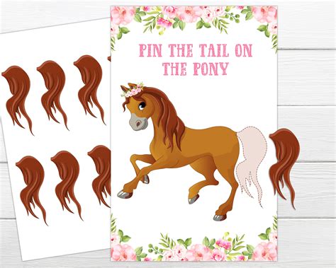 Pin The Tail On The Pony Printable Game Instant Download Etsy Australia