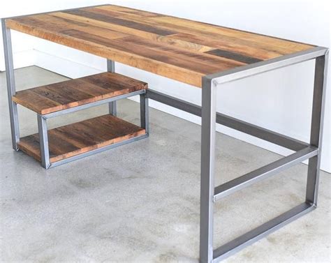 Reclaimed Wood Desk With 3 Drawers And Shelving Etsy Reclaimed Wood