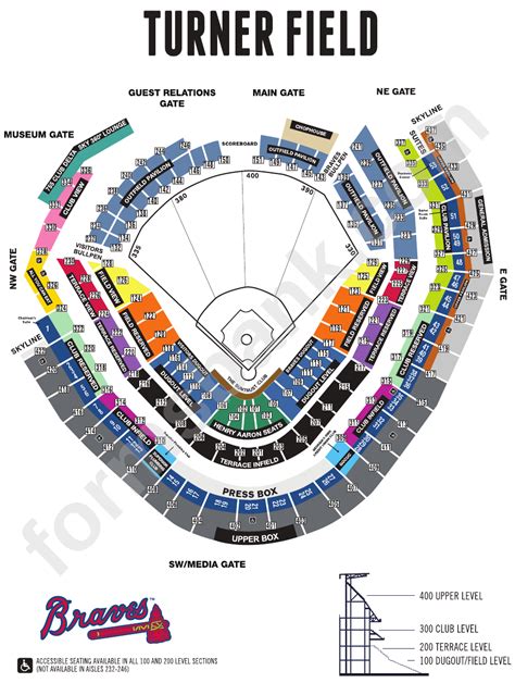 Turner Field Seating Chart Printable Pdf Download