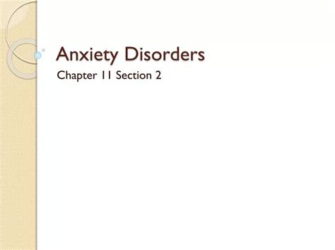 Ppt Anxiety Disorders Powerpoint Presentation Free Download Id2593346