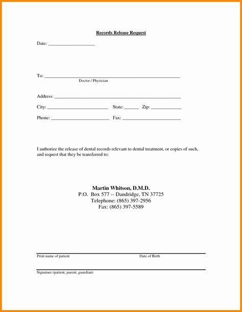 Printable Medical Record Request Form Template Printable Templates Free