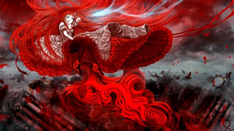Download 2560x1440 Anime Girl Dress Loli Red Theme