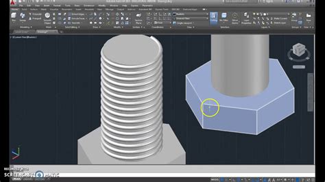 3d Bolt By Autocad Tutorial Youtube