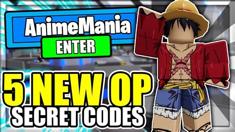All 5 New Secret Op Codes Anime Mania Roblox Youtube