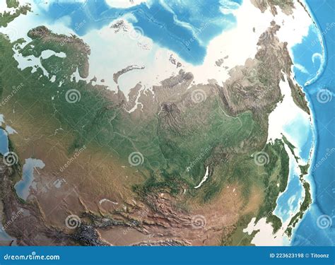 High Resolution Detailed Map Of Siberia Russia North Asia Stock Illustration Illustration Of