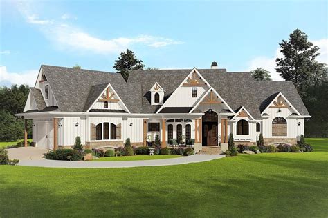Luxurious Bedroom Storybook Craftsman House Plan With Sweeping Rear