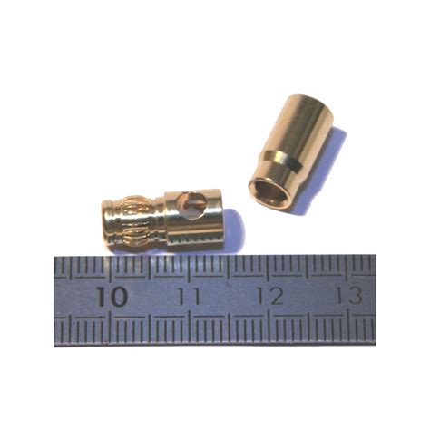 6mm Gold Plated Connectors 1 Pair