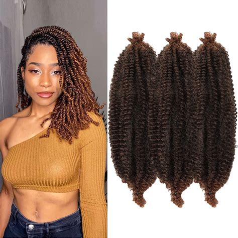 Buy Lingguan Pre Separated Springy Afro Twist Hair 16 Inch Kinky Spring Twist Hair Braiding 9
