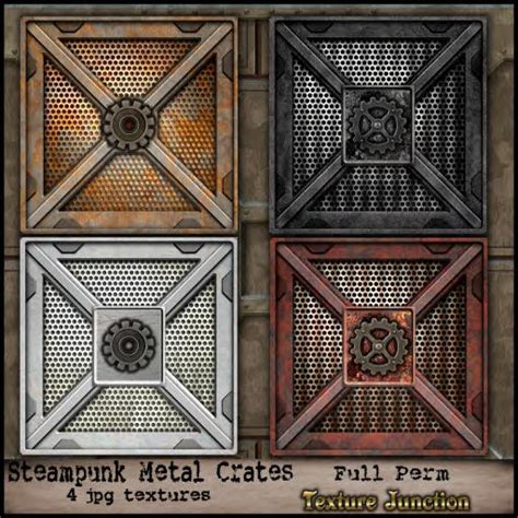 Second Life Marketplace ~tj~ Steampunk Metal Crate Textures
