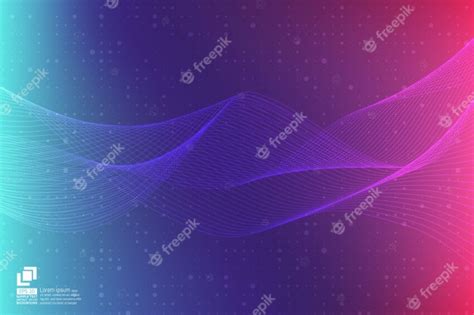 Premium Vector Purple Particle Line Wave Abstract Background Modern