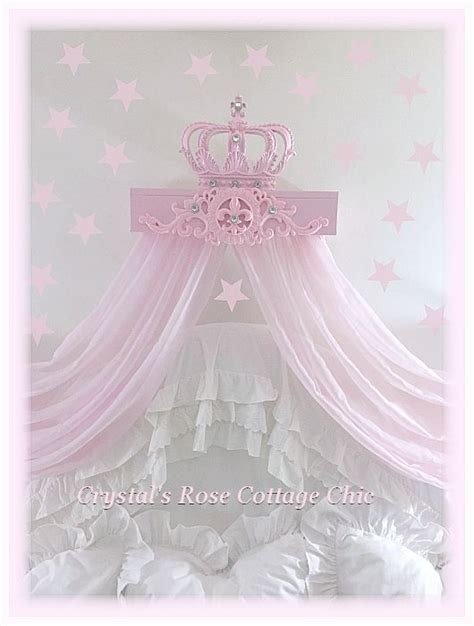 Pink princess bed crown canopy shabby chic rose teester, girls princess bedroom/nursery crib canopy/king queen full twin bed crown canopy. Pink Princess Bed Crown Canopy Teester