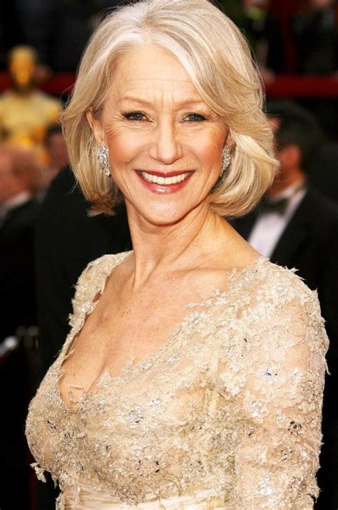 Red carpet hairstyles for short hair. Helen Mirren on the red carpet. | Mother of the bride hair ...