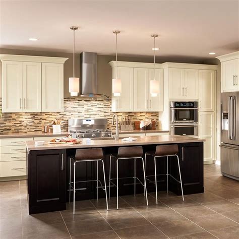 American Woodmark Custom Kitchen Cabinets Shown In Transitional Style