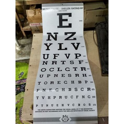 Snellen Snelen E Chart Poster Kertas Test Tes Penglihatan Alat
