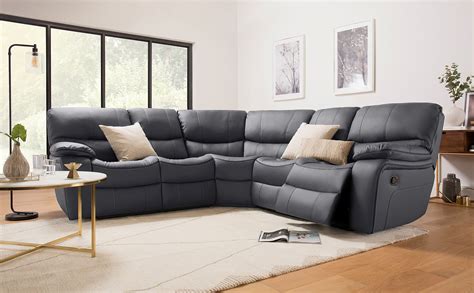 Beaumont Grey Leather Recliner Corner Sofa Furniture Choice