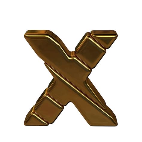 Premium Vector Gold 3d Symbol Made Of Bullion Letter X