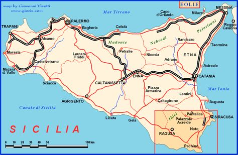Cartina Della Sicilia Siciliy Map