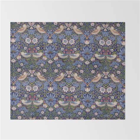 William Morris Strawberry Thief Pattern Throw Blanket By Pnralley