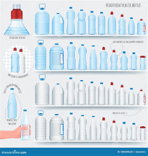 Plastics Bottles Set Stock Vector Illustration Of Cooler 180698628