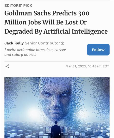 James Melville On Twitter Problem 300 Million Jobs Will Be Lost Or Degraded By Artificial