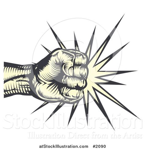 Vector Illustration Of A Fist Making Impact By Atstockillustration 2090