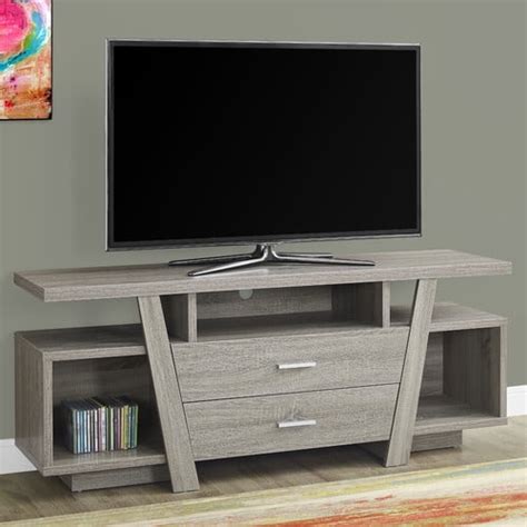 Monarch Tv Stand Dark Taupe With 2 Storage Drawers For Tvs Up To 60l