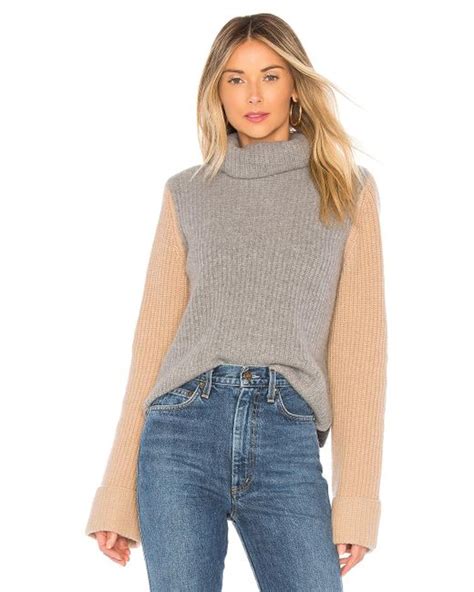 Autumn Cashmere Cashmere Colorblock Sweater In Gray Lyst