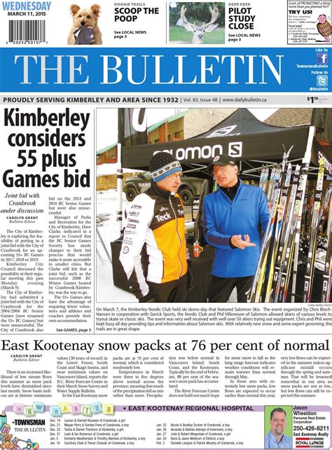 Kimberley Daily Bulletin March 11 2015 By Black Press Media Group Issuu