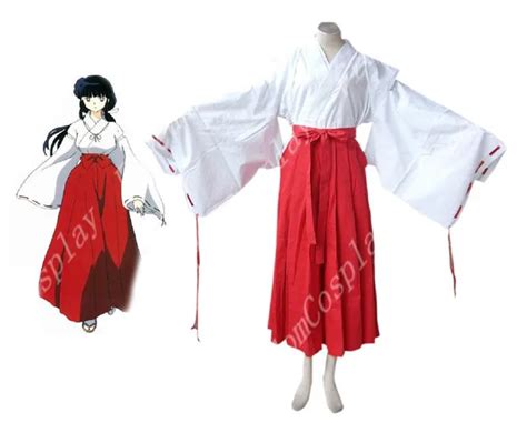 Inuyasha Kikyo Miko Kimono Cosplay Costume Japanese Witch Costume Women