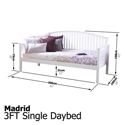 Madrid Traditional Wooden 3ft Single Day Bed Frame Trundle Guest