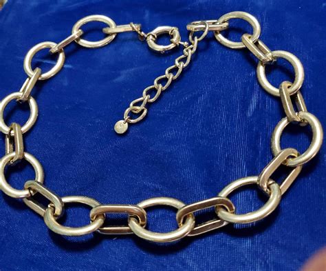 Vintage Chunky Gold Chain Link Necklace Etsy Chunky Gold Chain