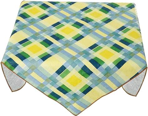 Uxcell Green Plaid Pattern Rectangular Tablecloth 24 X 24