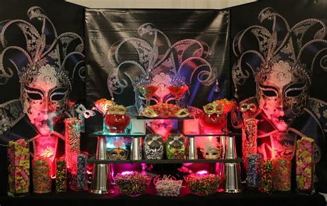 masquerade candy table by pittsburgh candy buffet sweet 16 masquerade party masquerade