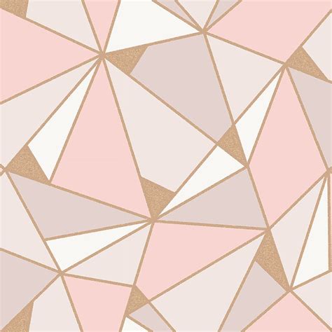 Trance Geometric Wallpaper Blush Pink Rose Gold Glitter