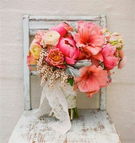 46 Elegant Grey And Coral Wedding Ideas Peach Wedding Bouquet Coral